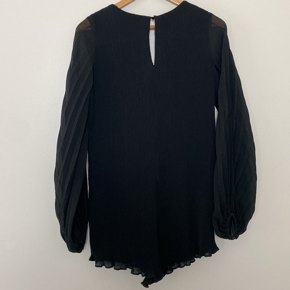 ASTR The Label Roseanne Romper Jumpsuit Black Lined Sheer Long Sleeve Size S - Picture 8 of 14